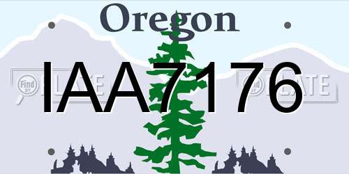 IAA7176 Oregon License Plate
