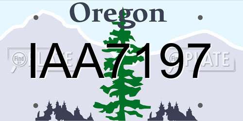 IAA7197 Oregon License Plate