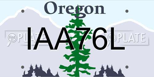 IAA76L Oregon License Plate