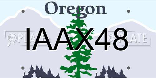 IAAX48 Oregon License Plate