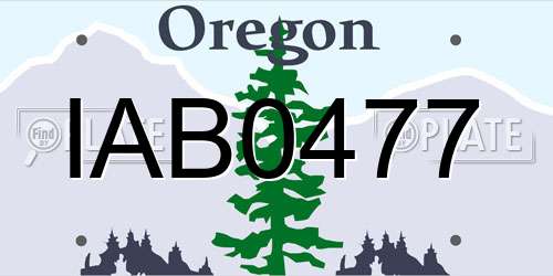 IAB0477 Oregon License Plate