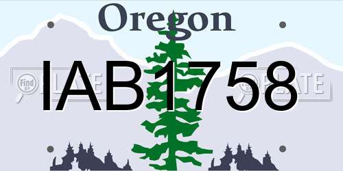 IAB1758 Oregon License Plate