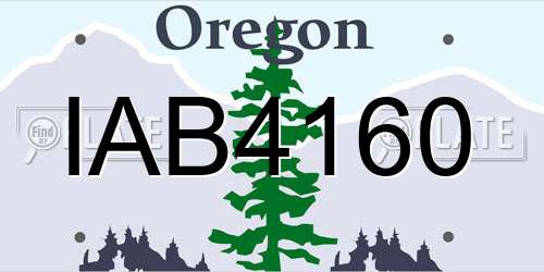 IAB4160 Oregon License Plate
