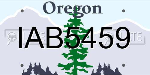 IAB5459 Oregon License Plate
