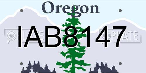IAB8147 Oregon License Plate