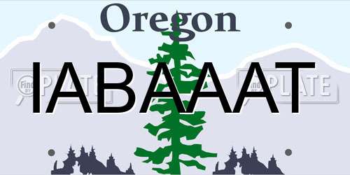 IABAAAT Oregon License Plate