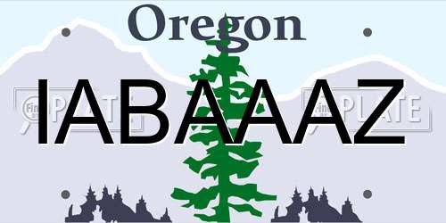 IABAAAZ Oregon License Plate
