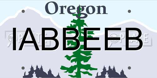 IABBEEB Oregon License Plate