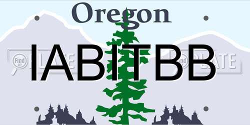 IABITBB Oregon License Plate