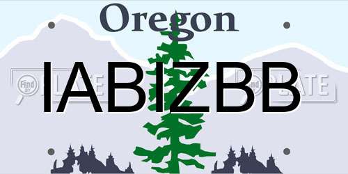 IABIZBB Oregon License Plate