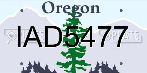 IAD5477 Oregon License Plate