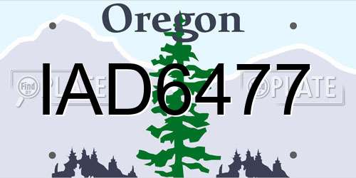 IAD6477 Oregon License Plate