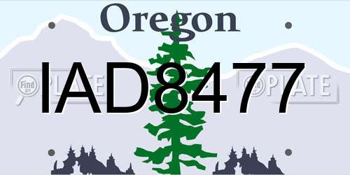 IAD8477 Oregon License Plate