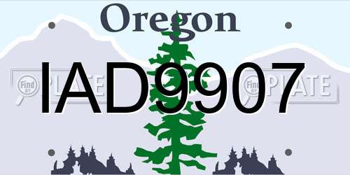 IAD9907 Oregon License Plate