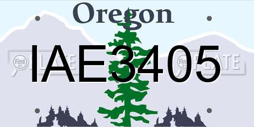 IAE3405 Oregon License Plate