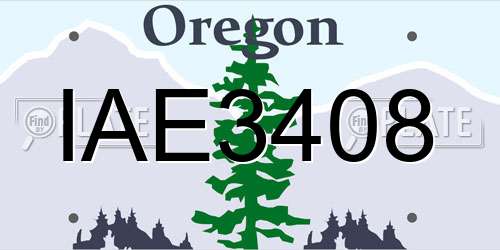 IAE3408 Oregon License Plate