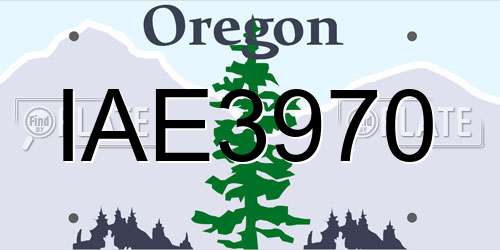 IAE3970 Oregon License Plate