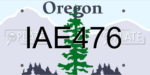 IAE476 Oregon License Plate