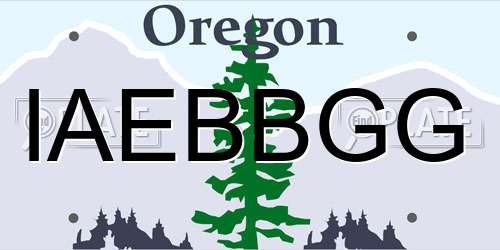 IAEBBGG Oregon License Plate