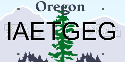 IAETGEG Oregon License Plate