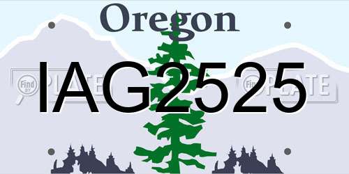 IAG2525 Oregon License Plate