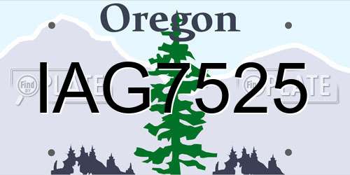IAG7525 Oregon License Plate