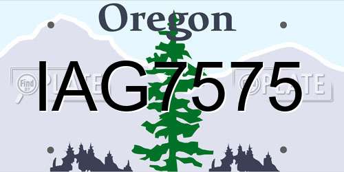 IAG7575 Oregon License Plate