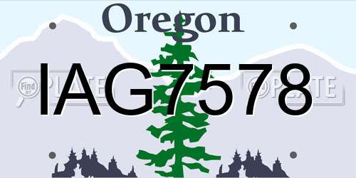 IAG7578 Oregon License Plate