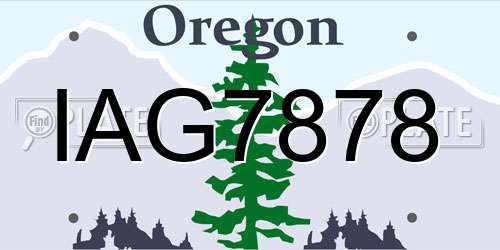 IAG7878 Oregon License Plate