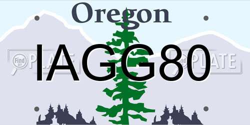IAGG80 Oregon License Plate