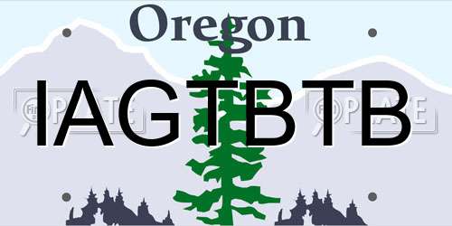 IAGTBTB Oregon License Plate