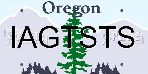 IAGTSTS Oregon License Plate