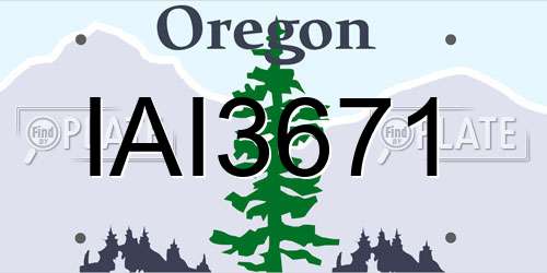 IAI3671 Oregon License Plate
