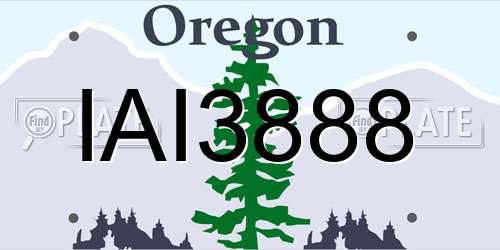 IAI3888 Oregon License Plate