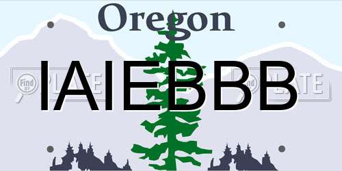 IAIEBBB Oregon License Plate