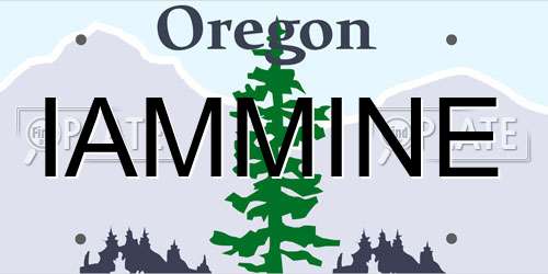 IAMMINE Oregon License Plate