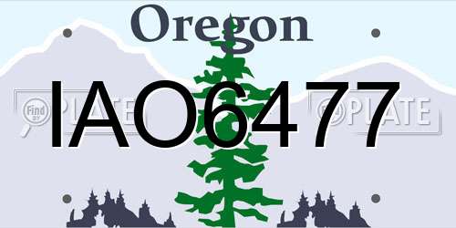 IAO6477 Oregon License Plate