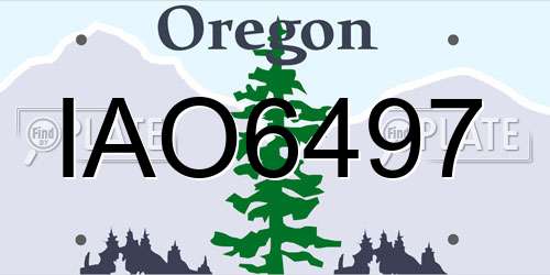 IAO6497 Oregon License Plate