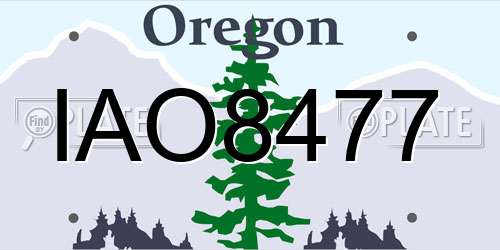 IAO8477 Oregon License Plate