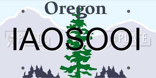IAOSOOI Oregon License Plate