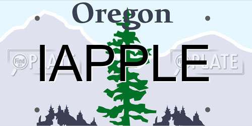 IAPPLE Oregon License Plate