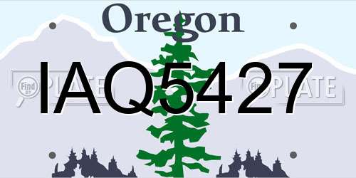 IAQ5427 Oregon License Plate