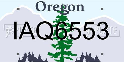 IAQ6553 Oregon License Plate