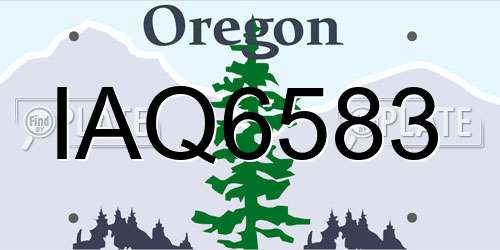 IAQ6583 Oregon License Plate