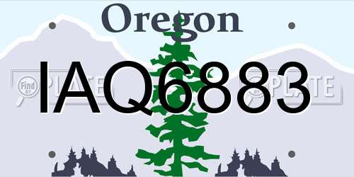 IAQ6883 Oregon License Plate