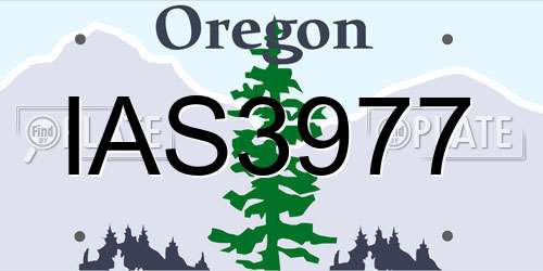 IAS3977 Oregon License Plate