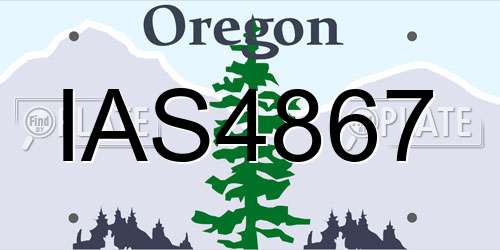 IAS4867 Oregon License Plate
