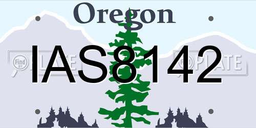 IAS8142 Oregon License Plate
