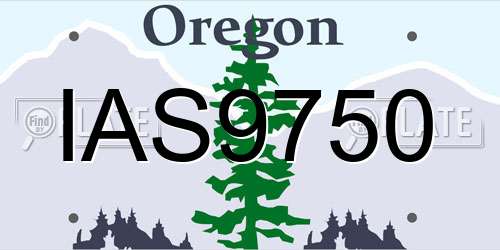 IAS9750 Oregon License Plate