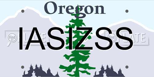 IASIZSS Oregon License Plate